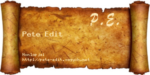 Pete Edit névjegykártya